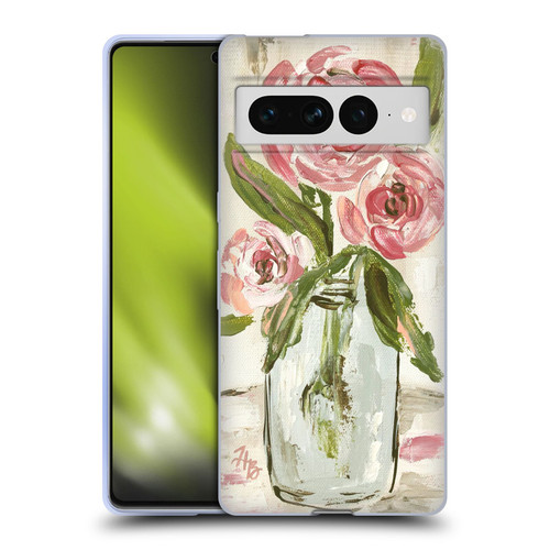 Haley Bush Floral Painting Pink Vase Soft Gel Case for Google Pixel 7 Pro
