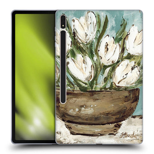 Haley Bush Floral Painting Tulip Bowl Soft Gel Case for Samsung Galaxy Tab S8 Plus