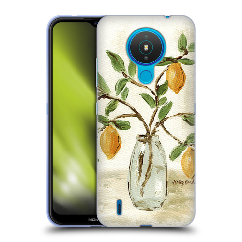 Haley Bush Floral Painting Lemon Branch Vase Soft Gel Case for Nokia 1.4