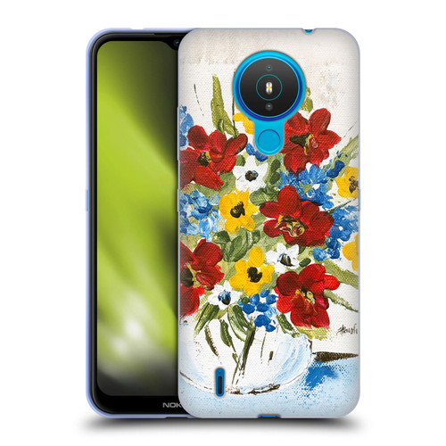 Haley Bush Floral Painting Patriotic Soft Gel Case for Nokia 1.4