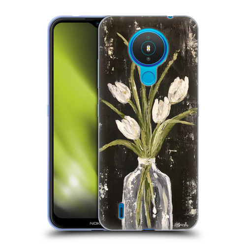 Haley Bush Floral Painting White Tulips In Glass Jar Soft Gel Case for Nokia 1.4