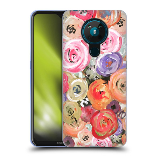 Haley Bush Floral Painting Colorful Soft Gel Case for Nokia 5.3