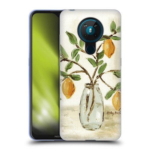 Haley Bush Floral Painting Lemon Branch Vase Soft Gel Case for Nokia 5.3