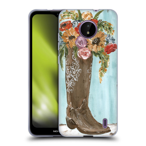 Haley Bush Floral Painting Boot Soft Gel Case for Nokia C10 / C20