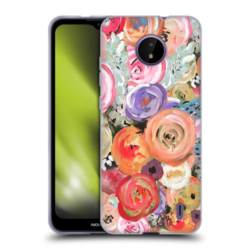Haley Bush Floral Painting Colorful Soft Gel Case for Nokia C10 / C20