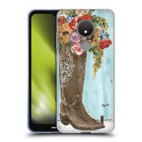 Haley Bush Floral Painting Boot Soft Gel Case for Nokia C21