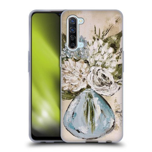 Haley Bush Floral Painting Blue And White Vase Soft Gel Case for OPPO Find X2 Lite 5G