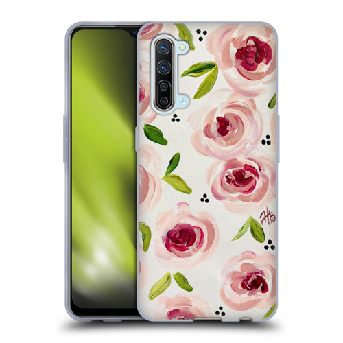 Haley Bush Floral Painting Pink Pattern Soft Gel Case for OPPO Find X2 Lite 5G