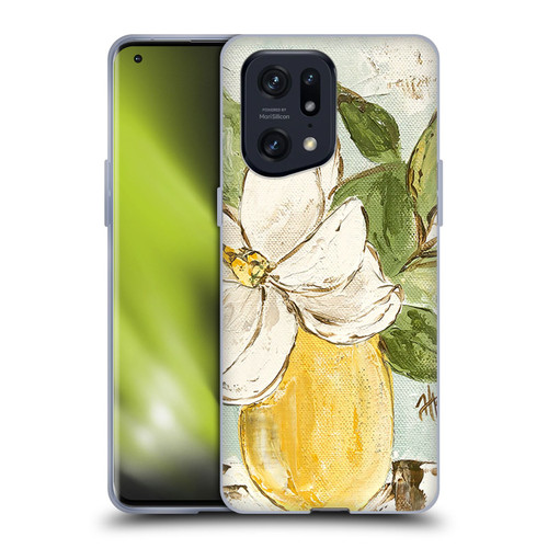 Haley Bush Floral Painting Magnolia Yellow Vase Soft Gel Case for OPPO Find X5 Pro