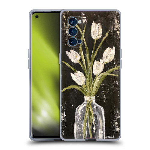 Haley Bush Floral Painting White Tulips In Glass Jar Soft Gel Case for OPPO Reno 4 Pro 5G