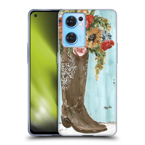 Haley Bush Floral Painting Boot Soft Gel Case for OPPO Reno7 5G / Find X5 Lite