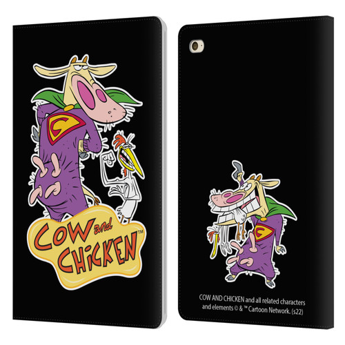 Cow and Chicken Graphics Super Cow Leather Book Wallet Case Cover For Apple iPad mini 4