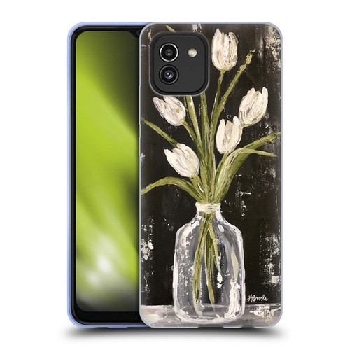 Haley Bush Floral Painting White Tulips In Glass Jar Soft Gel Case for Samsung Galaxy A03 (2021)