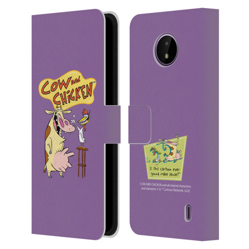 Cow and Chicken Graphics Character Art Leather Book Wallet Case Cover For Nokia C10 / C20