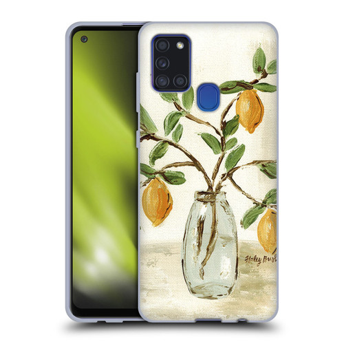 Haley Bush Floral Painting Lemon Branch Vase Soft Gel Case for Samsung Galaxy A21s (2020)