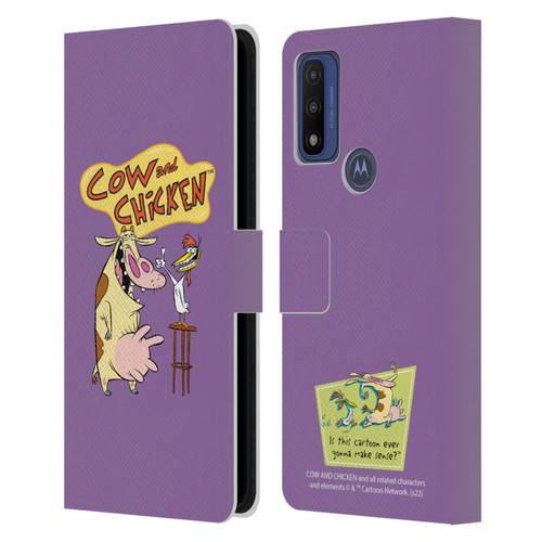 Cow and Chicken Graphics Character Art Leather Book Wallet Case Cover For Motorola G Pure