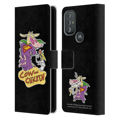 Cow and Chicken Graphics Super Cow Leather Book Wallet Case Cover For Motorola Moto G10 / Moto G20 / Moto G30