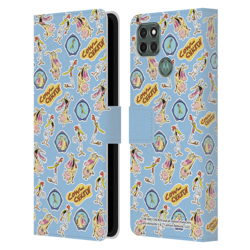 Cow and Chicken Graphics Pattern Leather Book Wallet Case Cover For Motorola Moto G9 Power