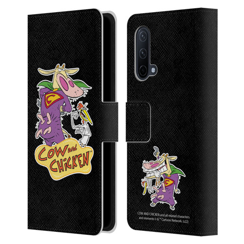 Cow and Chicken Graphics Super Cow Leather Book Wallet Case Cover For OnePlus Nord CE 5G