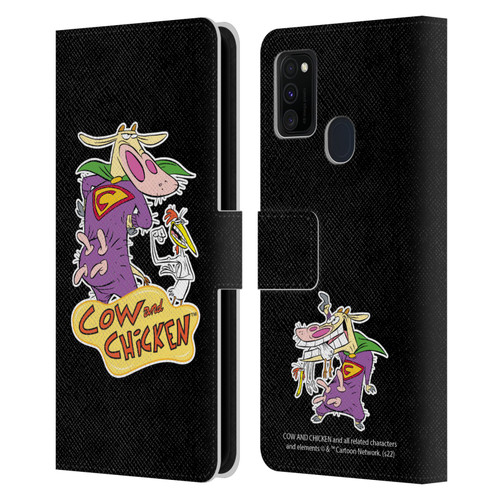 Cow and Chicken Graphics Super Cow Leather Book Wallet Case Cover For Samsung Galaxy M30s (2019)/M21 (2020)