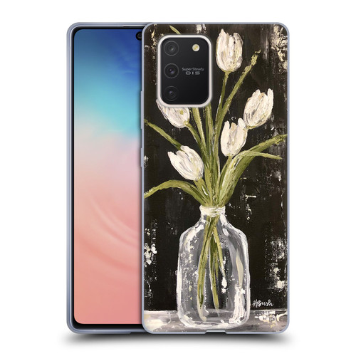 Haley Bush Floral Painting White Tulips In Glass Jar Soft Gel Case for Samsung Galaxy S10 Lite