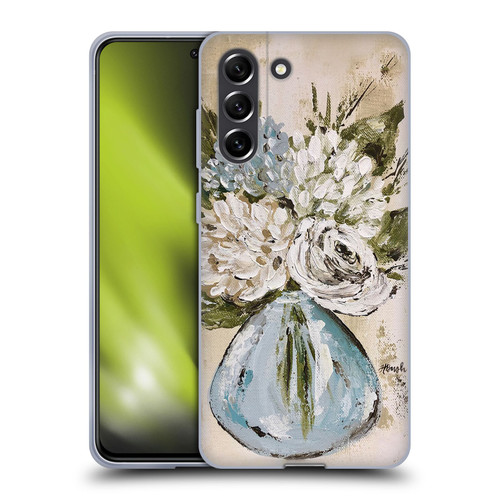 Haley Bush Floral Painting Blue And White Vase Soft Gel Case for Samsung Galaxy S21 FE 5G