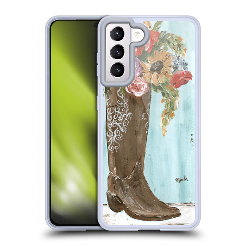 Haley Bush Floral Painting Boot Soft Gel Case for Samsung Galaxy S21 5G