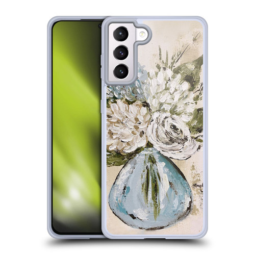 Haley Bush Floral Painting Blue And White Vase Soft Gel Case for Samsung Galaxy S21+ 5G