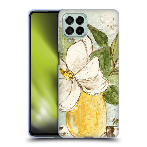 Haley Bush Floral Painting Magnolia Yellow Vase Soft Gel Case for Samsung Galaxy M53 (2022)