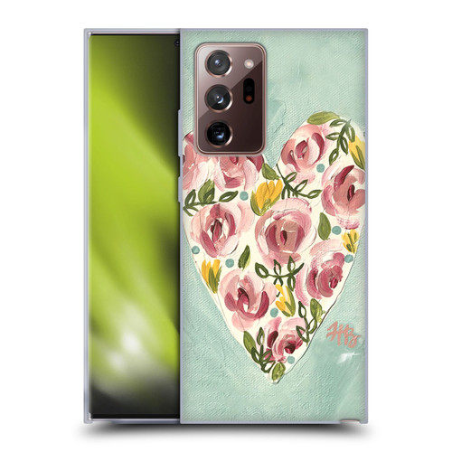 Haley Bush Floral Painting Valentine Heart Soft Gel Case for Samsung Galaxy Note20 Ultra / 5G