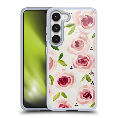 Haley Bush Floral Painting Pink Pattern Soft Gel Case for Samsung Galaxy S23 5G