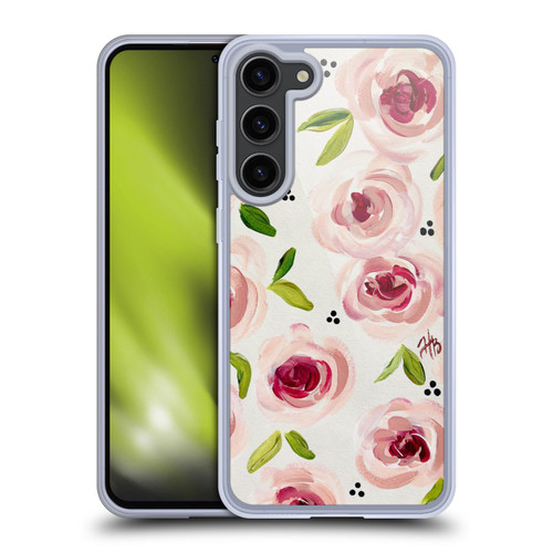 Haley Bush Floral Painting Pink Pattern Soft Gel Case for Samsung Galaxy S23+ 5G