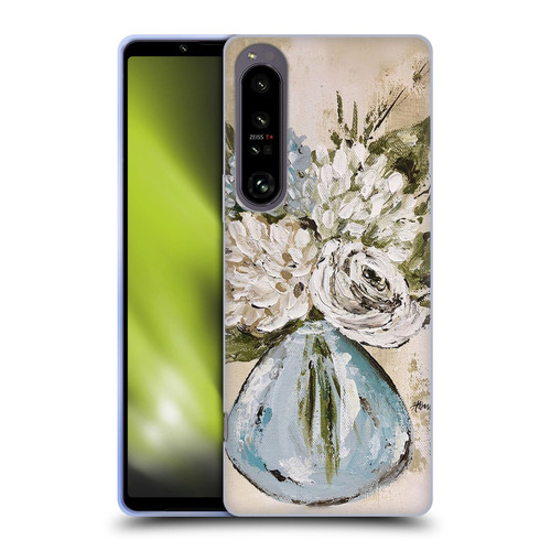 Haley Bush Floral Painting Blue And White Vase Soft Gel Case for Sony Xperia 1 IV