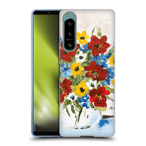 Haley Bush Floral Painting Patriotic Soft Gel Case for Sony Xperia 5 IV