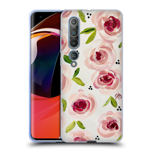 Haley Bush Floral Painting Pink Pattern Soft Gel Case for Xiaomi Mi 10 5G / Mi 10 Pro 5G