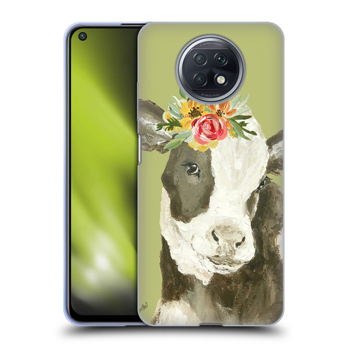 Haley Bush Floral Painting Holstein Cow Soft Gel Case for Xiaomi Redmi Note 9T 5G