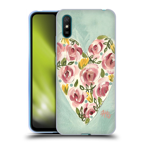 Haley Bush Floral Painting Valentine Heart Soft Gel Case for Xiaomi Redmi 9A / Redmi 9AT