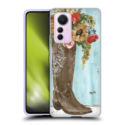 Haley Bush Floral Painting Boot Soft Gel Case for Xiaomi 12 Lite