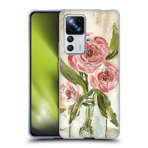 Haley Bush Floral Painting Pink Vase Soft Gel Case for Xiaomi 12T Pro