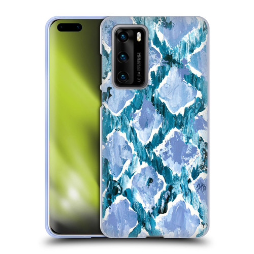 Haley Bush Pattern Painting Blue Diamond Soft Gel Case for Huawei P40 5G