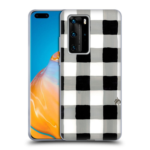 Haley Bush Pattern Painting Buffalo Check Black Soft Gel Case for Huawei P40 Pro / P40 Pro Plus 5G