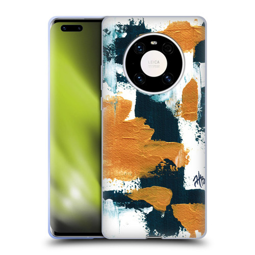 Haley Bush Pattern Painting Orange Splash Soft Gel Case for Huawei Mate 40 Pro 5G