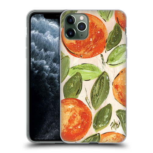 Haley Bush Pattern Painting Orange Splash Soft Gel Case for Apple iPhone 11 Pro Max
