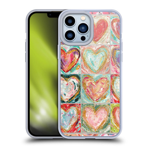 Haley Bush Pattern Painting Hearts Soft Gel Case for Apple iPhone 13 Pro Max