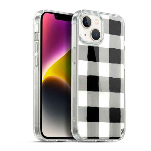 Haley Bush Pattern Painting Buffalo Check Black Soft Gel Case for Apple iPhone 14