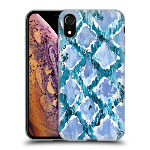 Haley Bush Pattern Painting Blue Diamond Soft Gel Case for Apple iPhone XR