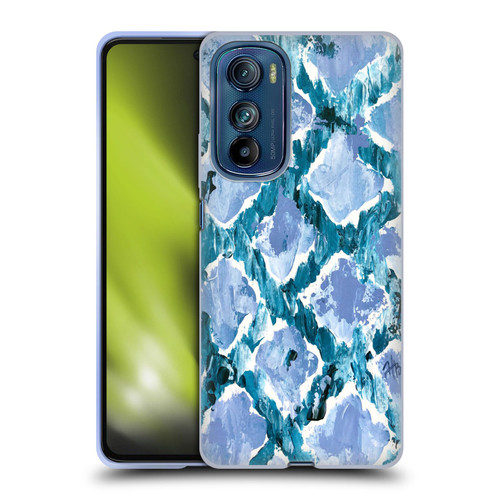 Haley Bush Pattern Painting Blue Diamond Soft Gel Case for Motorola Edge 30