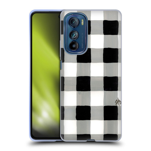 Haley Bush Pattern Painting Buffalo Check Black Soft Gel Case for Motorola Edge 30
