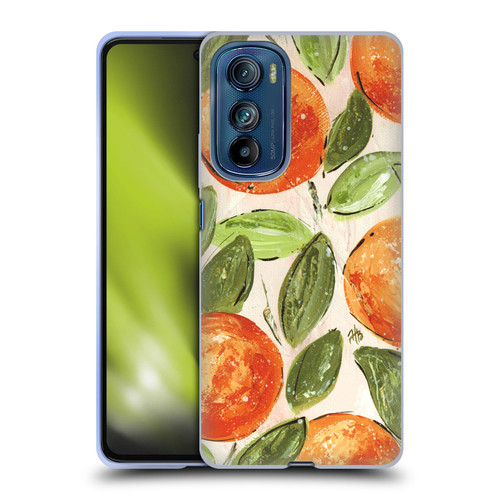 Haley Bush Pattern Painting Orange Splash Soft Gel Case for Motorola Edge 30