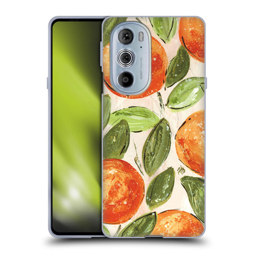 Haley Bush Pattern Painting Orange Splash Soft Gel Case for Motorola Edge X30